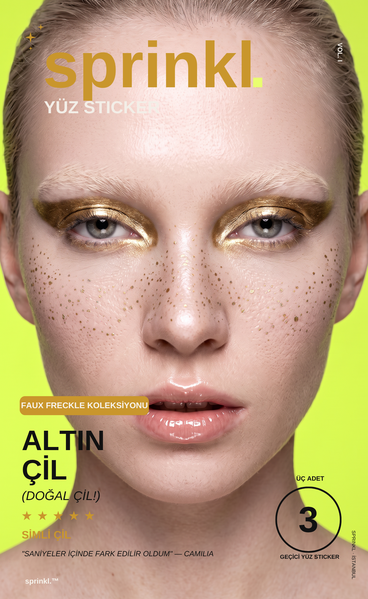 Faux Freckle — Altın Simli Çil