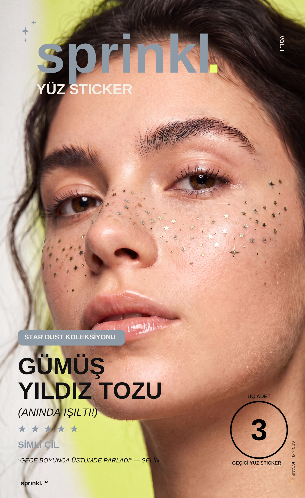 Star Dust Üçlü Renk Seti — Altın + Gümüş + Pembe