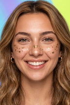 Butterfly Kiss — Altın Kelebek Yüz Sticker