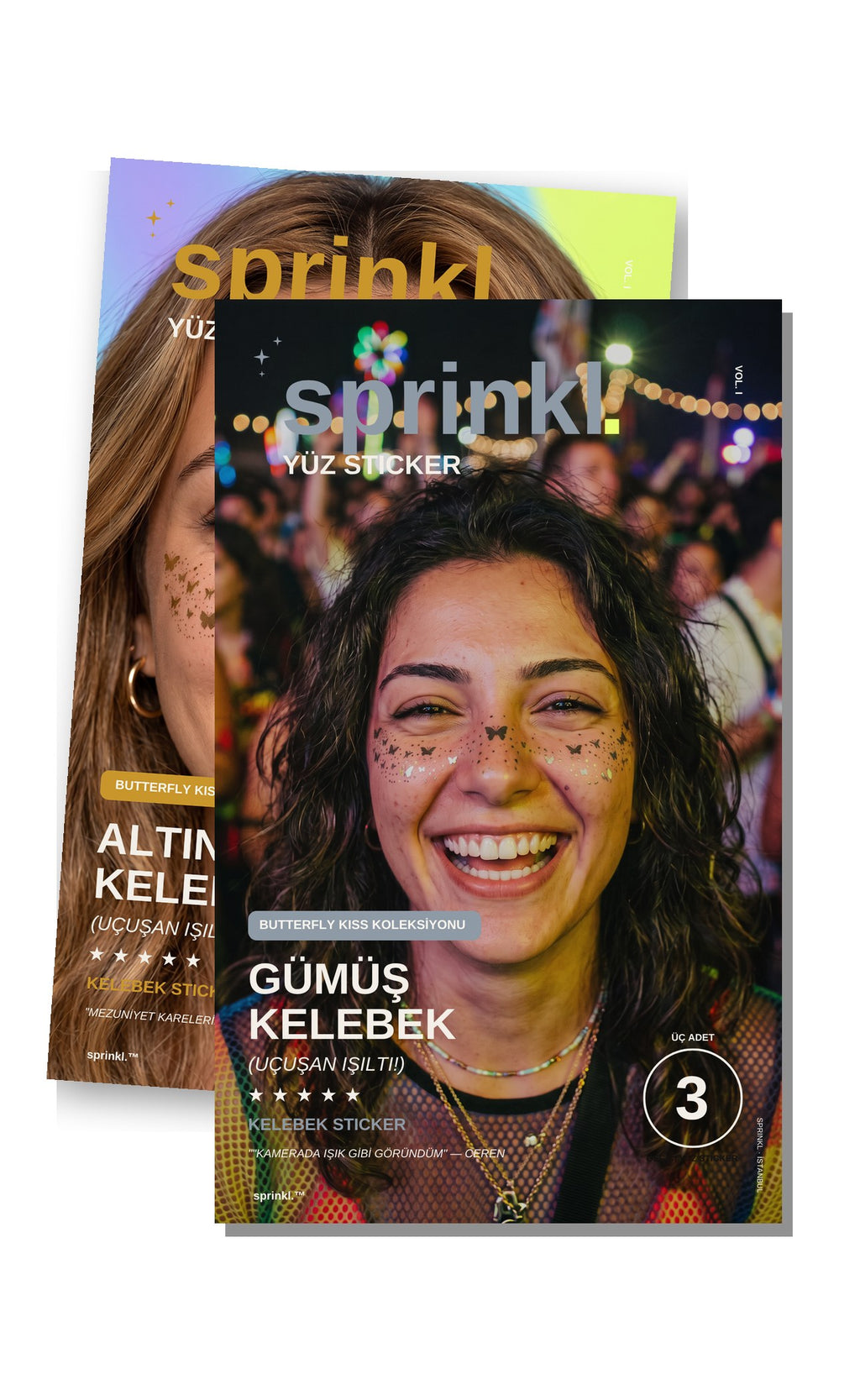 Butterfly Kiss İkili Set — Altın + Gümüş