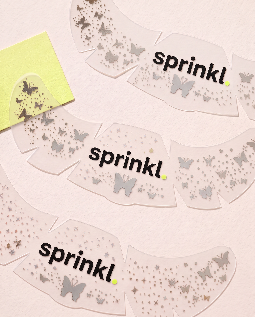 Butterfly Kiss — Gümüş Kelebek Yüz Sticker