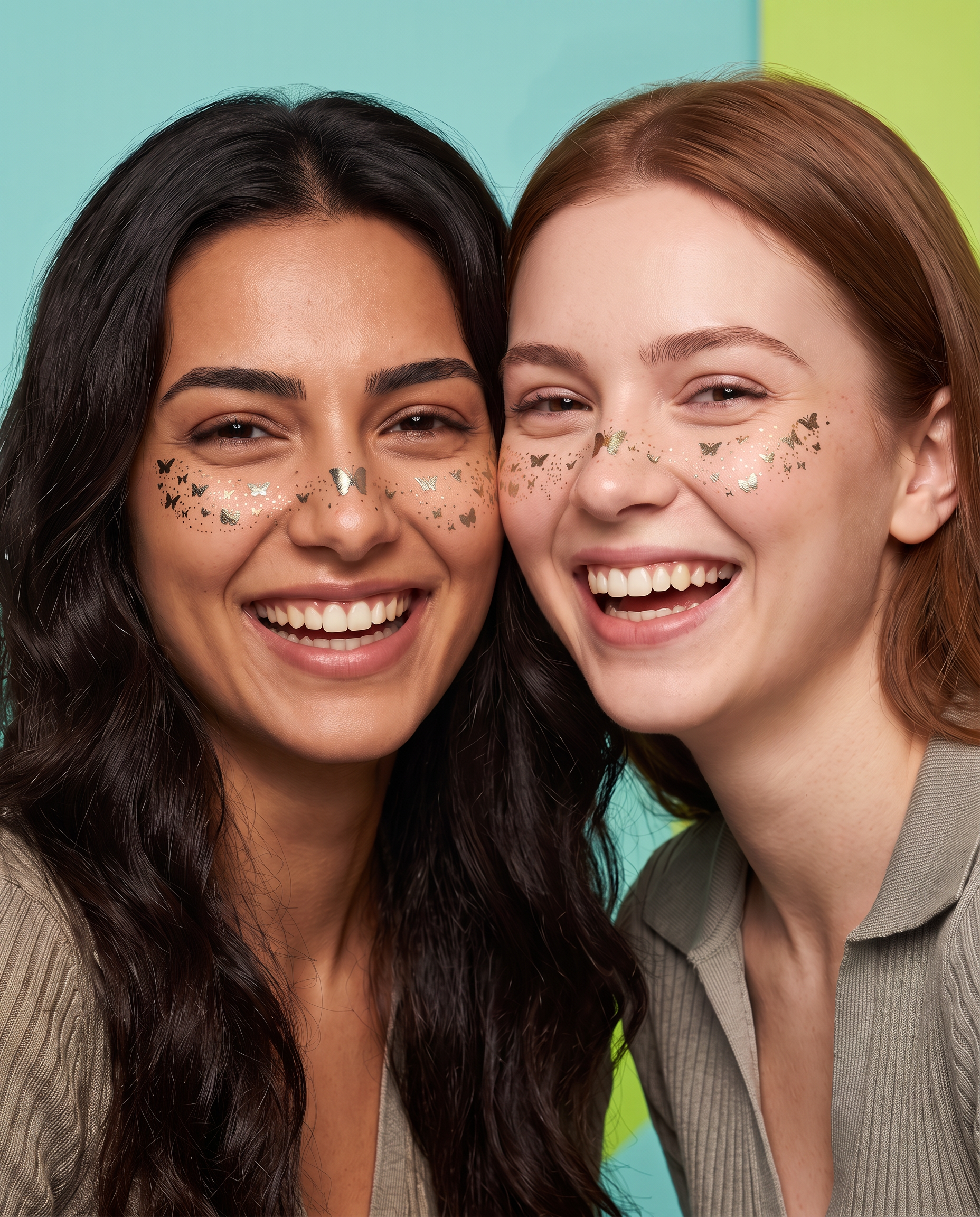 Butterfly Kiss — Gümüş Kelebek Yüz Sticker