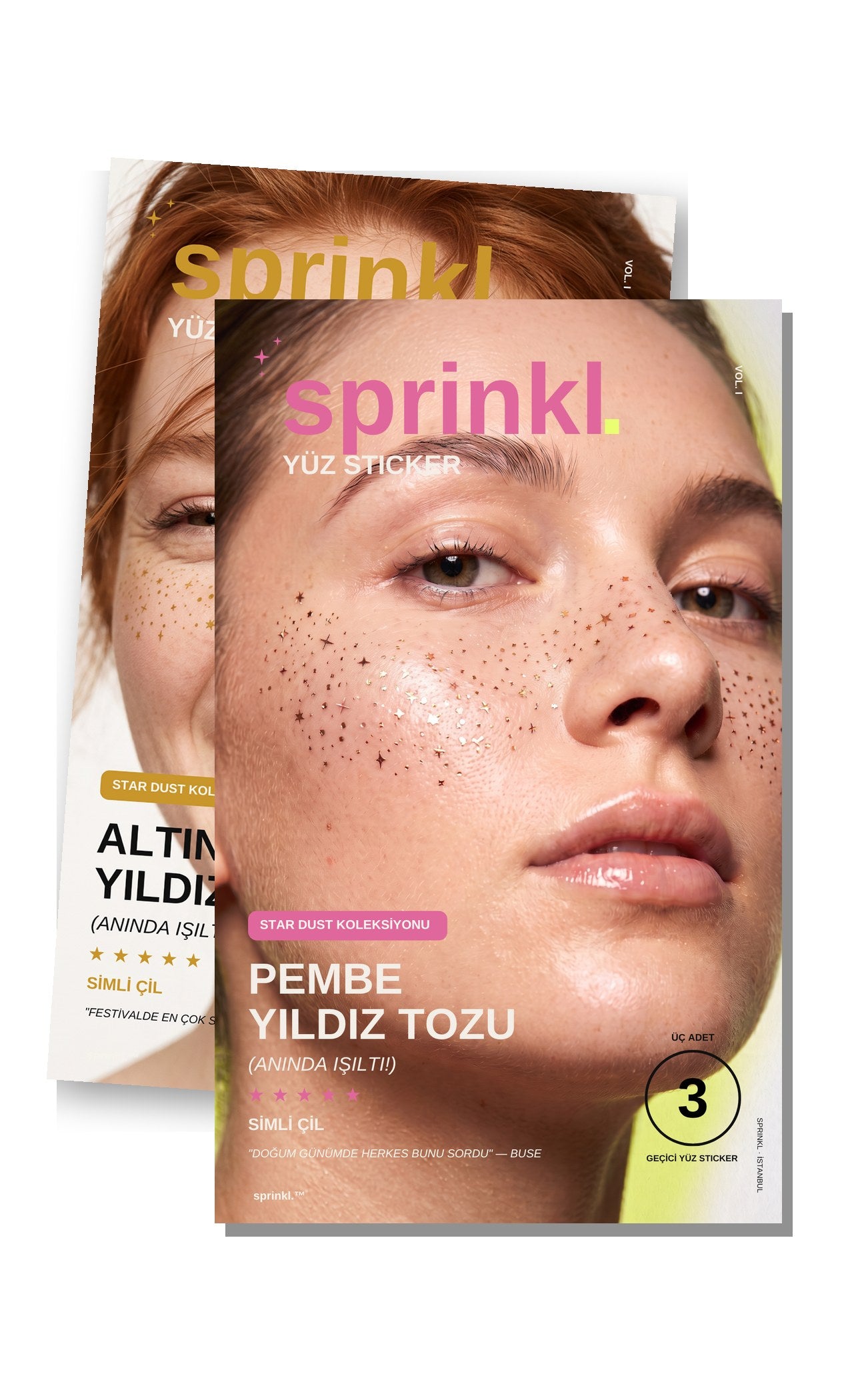 Star Dust İkili Set — Altın + Pembe