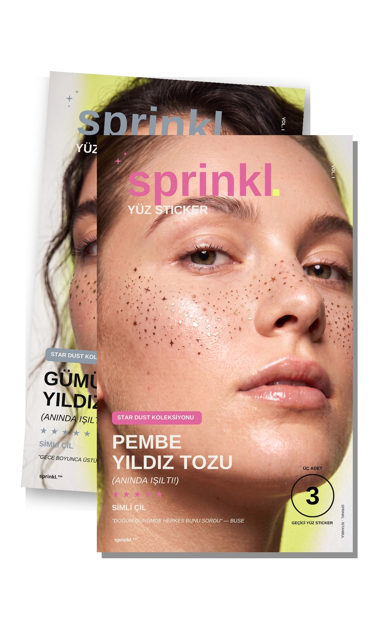 Star Dust İkili Set — Gümüş + Pembe